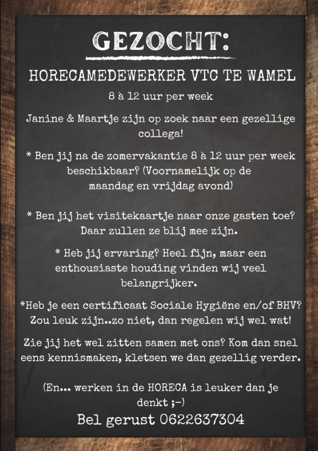 GEZOCHT Horecamedewerker